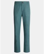 Pantalon en Lin & Coton Pupant tapered vert/gris