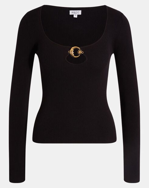Pull en Maille de Coton Melissa avec bijou noir
