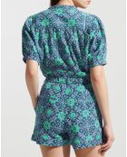 Chemise Nessie imprimée bleu/vert