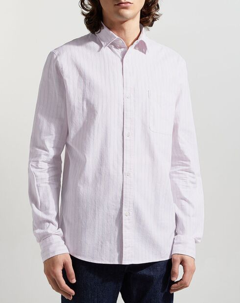 Chemise Pixfordnay ml rayé bleu/rose