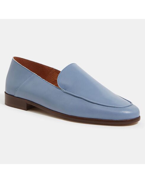 Mocassins en Cuir bleu jean