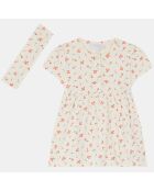 Ensemble Araela robe aop écru/rouge