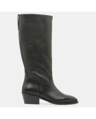 Bottes en Cuir Bergam noires - Talon 5 cm