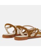 Sandales plates en Cuir marron