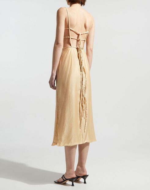 Robe satinée Nym  beige