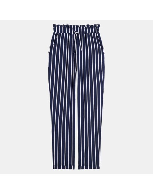 Pantalon Jupla à rayure blanc/bleu