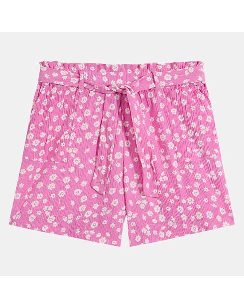 Short Lola à fleurs rose