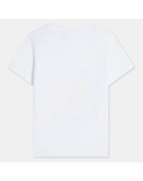 T-Shirt en Coton Bio Binos mc smiley écru/jaune