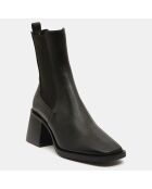 Bottines talon flare bout carré noires - Talon 6 cm