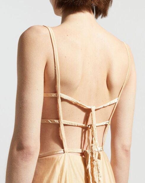 Beiges Satinkleid Nym