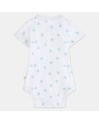 2 Bodies en Coton Bio ml polo bleu/écru