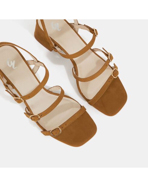 Sandales à talon en Cuir marron - Talon 6 cm