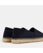 Espadrilles en Velours de Cuir bleu marine