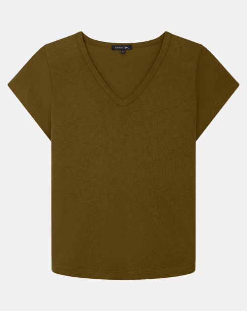T-Shirt en Coton & LinDominique vert