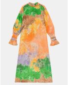 Robe 100% Soie Emma multicolore