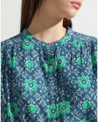 Chemise Nessie imprimée bleu/vert
