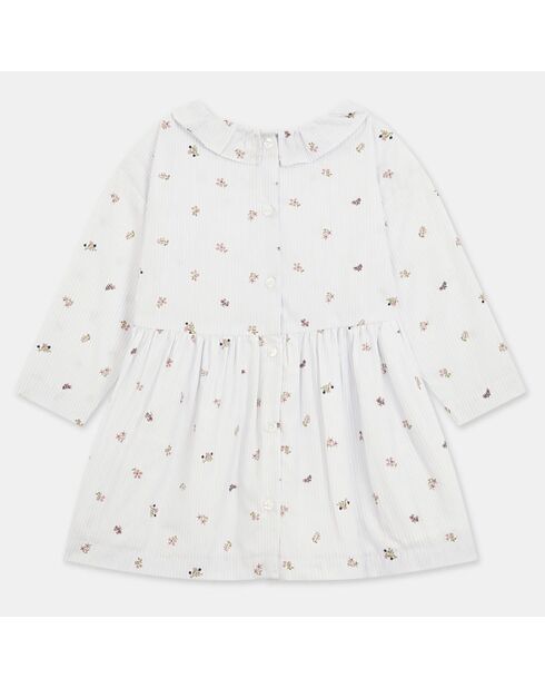 Robe en Coton Bio Alousana bis rayures bleu/écru