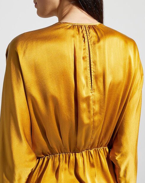 Robe en Soie mélangée Crossover dorée