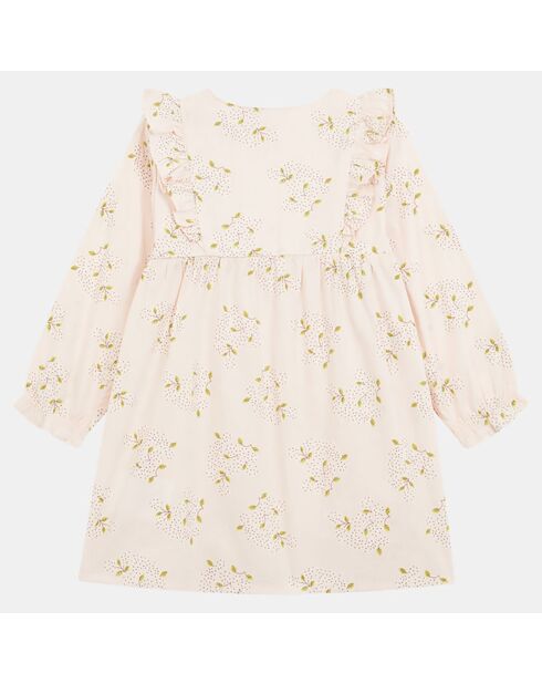 Robe en Coton Bio Abella bis ml aop rose