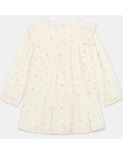 Robe en Coton Bio Alexandry plumetis aop écru/rose