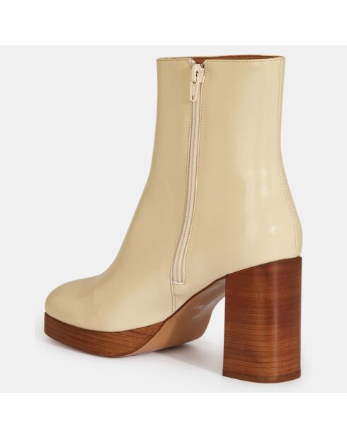 Bottines en Cuir blanches - Talon 8.5 cm