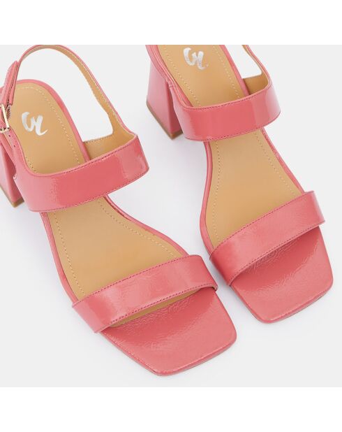 Sandales en Cuir rose bonbon - Talon 7 cm