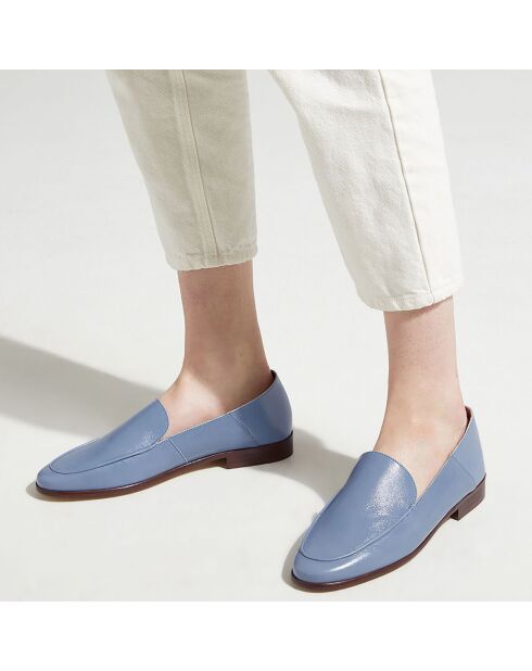 Mocassins en Cuir bleu jean