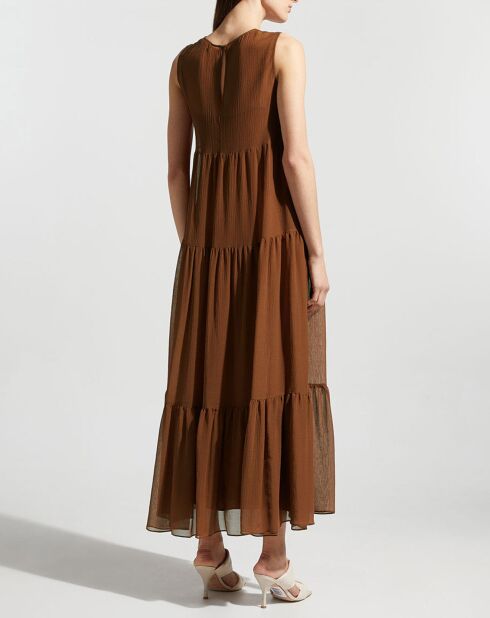 Robe en Coton & Soie Fago marron moyen
