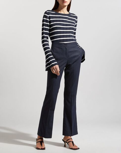 Pantalon Melissa rayé bleu marine