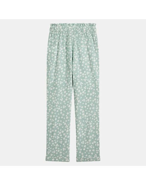Pantalon Jupla4 fleurs bleu