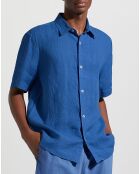 Chemise 100% Lin Pilinco mc bleu foncé