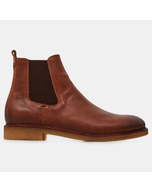 Chelsea Boots en Cuir crêpe camel