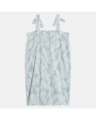 Robe Laetitia à bretelle blanc/bleu