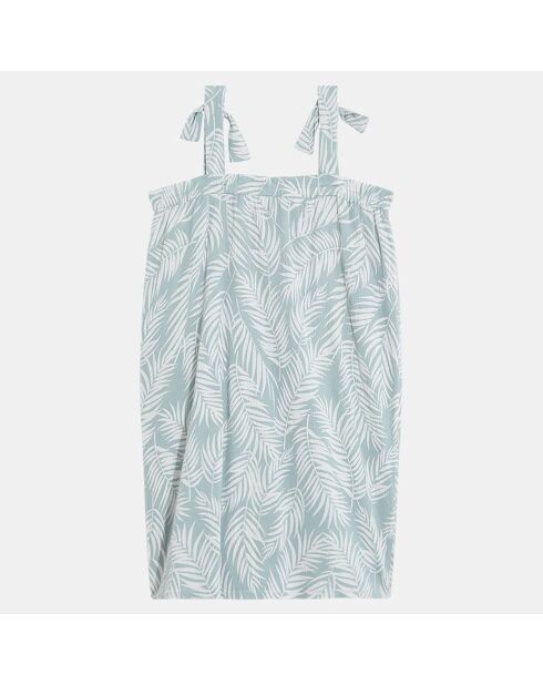Robe Laetitia à bretelle blanc/bleu