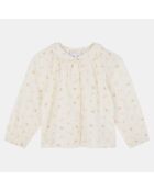 Top en Coton Bio Athene plumetis aop écru/rose