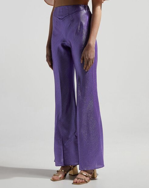 Pantalon flare lurex Music violet