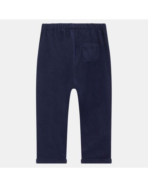 Pantalon Annah bis en Velours bleu marine