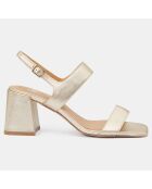 Sandales en Cuir platine - Talon 7 cm