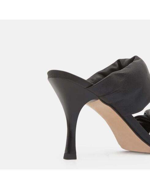 Mules en Cuir Twist noires - Talon 9 cm