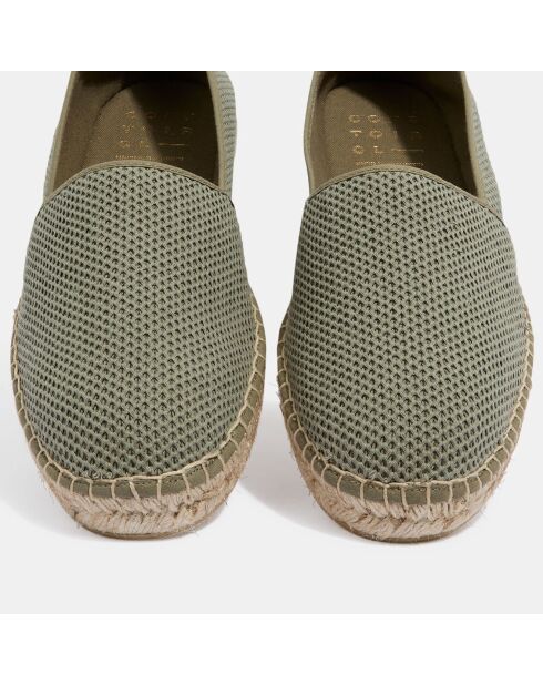 Espadrilles tissu ajouré vertes