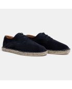 Espadrilles en Velours de Cuir bleu marine