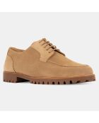 Derbies en Velours de Cuir Renton beiges