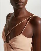 Robe mini en Soie mélangée Layla rose pale