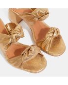 Mules à talon en Cuir dorées - Talon 5.5 cm