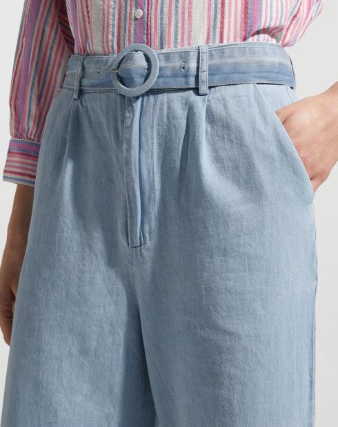Pantalon large Lucia bleu
