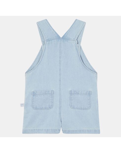 Salopette en Coton Bio Arto bis courte denim bleu