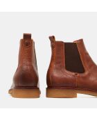 Chelsea Boots en Cuir crêpe camel