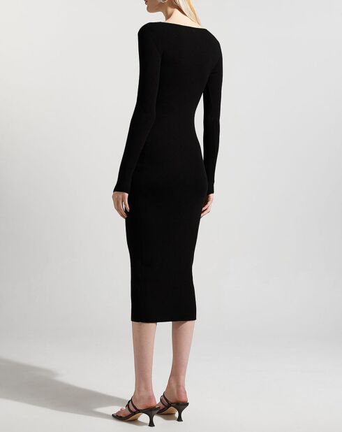 Katiana Maxikleid aus Baumwollstrick in Schwarz