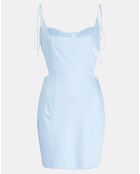 Robe mini satinée Vivienne bleu ciel