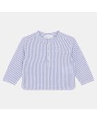 Chemise en Coton Bio Abiolo ml rayures bleu/écru